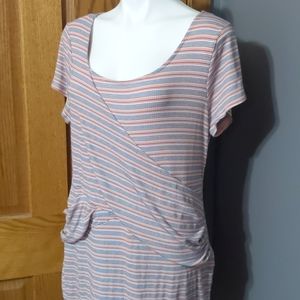 Torrid 90s Style Textured Striped Wrap Dress